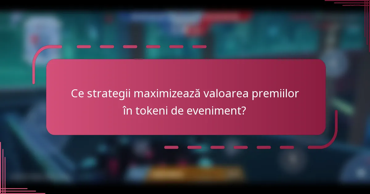 Ce strategii maximizează valoarea premiilor în tokeni de eveniment?
